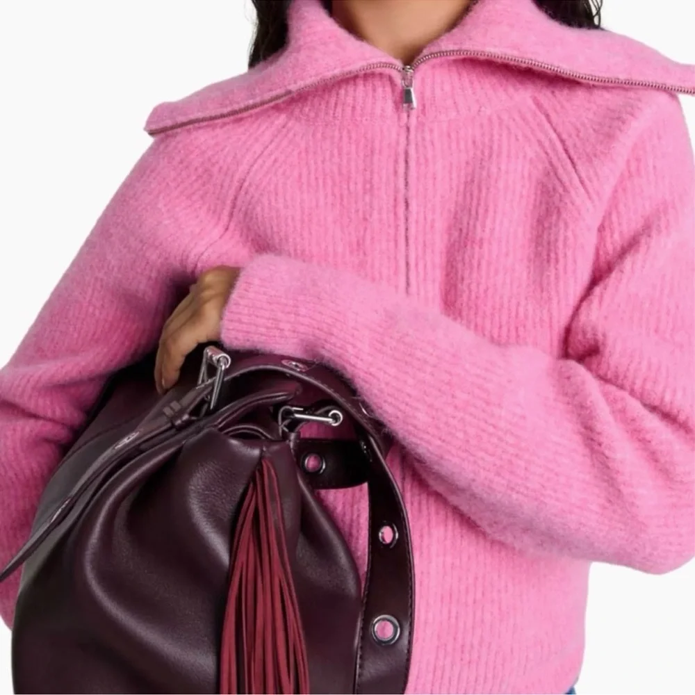 Maje Myzip Pink Wool Cardigan Size XS - Picture 2 of 7